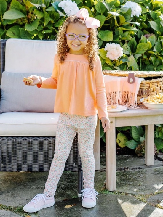 Beaufort Bonnet Co Long Sleeve Dowell Day Swingy Top Seashore Sherbert - Girls 7 - Picture 3 of 7